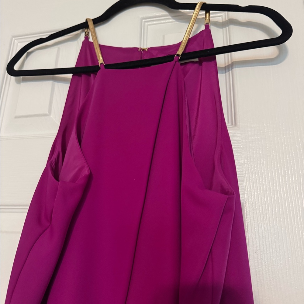 Trina Turk Felisha Chain Link Halter Dress in Dewberry - Picture 4 of 8